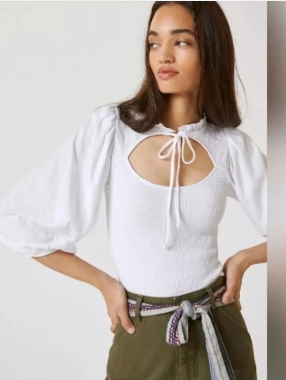 Nation Abrielle Smocked Tee